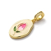 Brass Micro Pave Cubic Zirconia Pendants KK-V009-11G-2