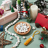 80Pcs 4 Styles Snowman Theme Printed Wood European Beads WOOD-PH0003-04A-5