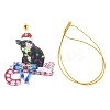 Christmas Cat Shape Acrylic Pendant Decoration HJEW-E007-01G-06-2