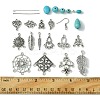 Tibetan Style Chandelier Components and Pendants with Synthetic Turquoise Beads Sets DIY-FS0005-75-5