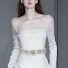 Brass Flower Bridal Belt with Glass Rhinestones for Wedding Dress AJEW-WH0455-005B-5
