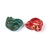 Baking Paint and Golden Metal Enlaced Glass Beads DGLA-T004-28M-2
