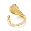 Rack Plating Brass Blank Teardrop Open Cuff Rings X-RJEW-E290-03G-3