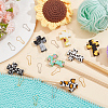 7Pcs 7 Styles Cross Silicone Beads Knitting Needle Protectors/Knitting Needle Stoppers DIY-NB0010-32-4