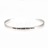 Tarnish Resistant 201 Stainless Steel Cuff Bangles BJEW-Q685-08-2