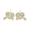 Rack Plating Brass Micro Pave Clear Cubic Zirconia Stud Earrings for Women EJEW-M260-16G-1