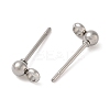 304 Stainless Steel Ball Post Stud Earring Findings STAS-Z035-01P-G-3