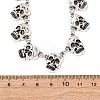 Halloween Skull Alloy Bib Necklaces for Women NJEW-A061-01AS-3