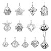 12Pcs 12 Styles Brass Hollow Bead Cage Pendants KK-AR0004-44-1
