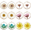 12Pcs 6 Colors Transparent Epoxy Resin Pendants RESI-SC0002-93-1