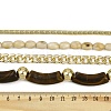 Resin Curved Tube & Plastic & Alloy Twisted Chain 3 Layer Necklaces NJEW-Q038-02G-4