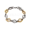 201 Stainless Steel Rhombus Link Chain Bracelets BJEW-B078-118GP-1