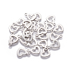 304 Stainless Steel Open Heart Charms STAS-L234-087P-1