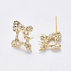 Brass Stud Earring Findings KK-T049-06G-NF-2