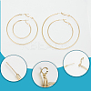 4 Piars 4 Styles Brass Ring Hoop Earrings for Women EJEW-BBC0001-71-6