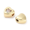 Brass Micro Pave Cubic Zirconia Beads KK-C051-26G-03-2