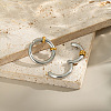 Two Tone 304 Stainless Steel Cuff Earrings WG02975-01-4