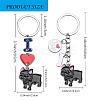 WEWAYSMILE 2 pcs Dog Keychain Car Keychain Pet Pendant Key-Ring Lovely Dog Key-ring Portable Metal Keychain Gift for Pet Lover Birthday Puppy Theme Party Supplies (Black Bulldog) JX793A-2