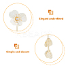 1 Pair Flower with Butterfly Alloy Dangle Stud Earrings EJEW-FI0002-03-3