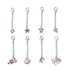 8Pcs Marine Animals Zinc Alloy Pendant Decorations HJEW-JM03229-1
