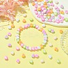 196Pcs 7 Colors Acrylic Bicolor Heart Beads OACR-CJ0001-60-6
