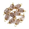 10Pcs Crackle Glass Cube Connector Charms PALLOY-JF03962-1