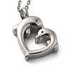 304 Stainless Steel Double Dolphin Heart Urn Ashes Necklaces LS-STAS-Z106-08P-5