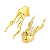 Ion Plating(IP) 304 Stainless Steel Jellyfish Stud Earrings EJEW-D281-29G-2