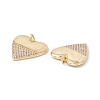 Rack Plating Brass Micro Pave Clear Cubic Zirconia Pendants ZIRC-C040-18G-3