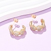 Brass Micro Pave Cubic Zirconia Stud Earrings EJEW-B153-03G-1