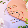 2Pcs 2 Colors Brass Enamel Curb Chain Bracelet Making AJEW-TAC00048-4
