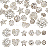 24Pcs 6 Style 1-Hole Alloy & Brass Rhinestone Shank Buttons FIND-WR0011-04-1