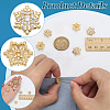 6Pcs 1-Hole Brass Pave Clear Cubic Zirconia Buttons BUTT-FG0001-54G-3