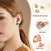 DIY Half Round Opaque Resin Stud Earring Jewelry Kits DIY-TA0010-78-4