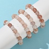 10MM Natural Xinjiang Golden Silk Jade Round Beaded Stretch Bracelets for Women BJEW-G756-01B-1