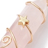 Natural Rose Quartz Double Terminal Pointed Pendants PALLOY-JF02672-03-2