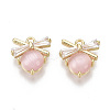 Brass Micro Pave Clear Cubic Zirconia Charms LS-KK-S356-083-NF-1