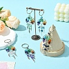 5Pcs 5 Styles Natural & Synthetic Gemstone Chips Tree of Life with Alloy Wings Pendant Keychain KEYC-FZ00022-5