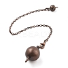 Brass Dowsing Pendulum Big Pointed Round Pendants KK-H491-03-2