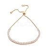 Brass Pave Clear Cubic Zirconia Square Box Chain Slider Bracelets BJEW-YWC0002-10A-G-1