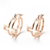 Ion Plating(IP) 304 Stainless Steel Cross Hoop Earrings for Women EJEW-G293-02RG-1