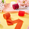 4 Rolls 4 Colors Frayed Polyester Ribbon OCOR-TA0002-87D-6