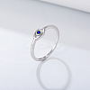 Evil Eye 925 Sterling Silver Micro Pave Cubic Zirconia Finger Rings for Women FS-WG42376-03-1
