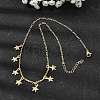 Brass Micro Pave Clear Cubic Zirconia Starfish Pendant Necklaces NJEW-B157-05G-1