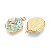 304 Stainless Steel and Enamel Resin ABS Imitation Pearl Porcelain Glitter Powder Pendants STAS-T069-83-2