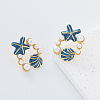 Ocean Theme 304 Stainless Steel Enamel Stud Earrings for Women MF2058-7-1