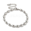 Non-Tarnish 201 Stainless Steel Rugby Beaded Chain Bracelets LS-BJEW-G696-01C-P-1