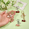 4Pcs 4 Styles Cherry Resin & Alloy Pendant Decorations HJEW-CA0001-73-3