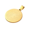 Ion Plating(IP) 304 Stainless Steel Flat Round with Word Lord's Prayer Cross Pendants STAS-P085-25-2
