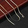 2mm Rack Plating Brass Herringbone Chain Necklaces for Women Men MAK-L044-20G-1